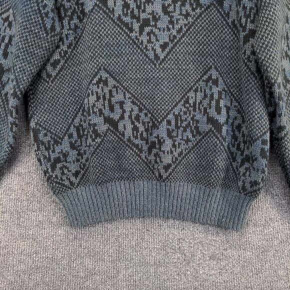 Alvin Josef Mens Pullover Knit Grandpa Sweater L Multi Animal Print Vintage - Picture 7 of 11
